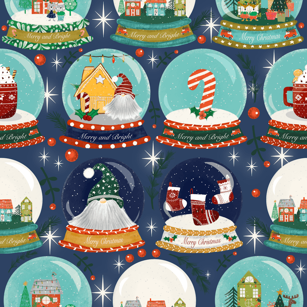 Christmas Snow Globe Navy