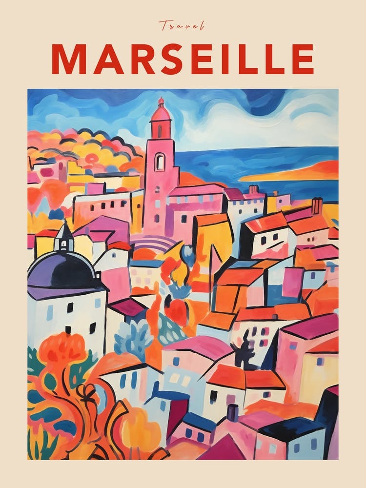 Marseille France 8 Fauvist Travel Poster