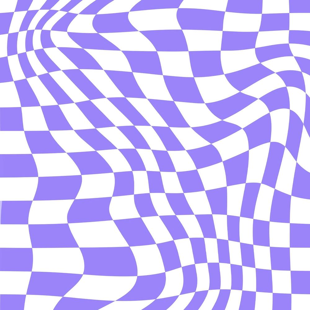 Warped Check Purple Square