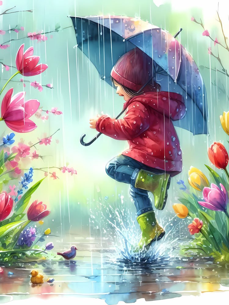 Little Girl In The Rain