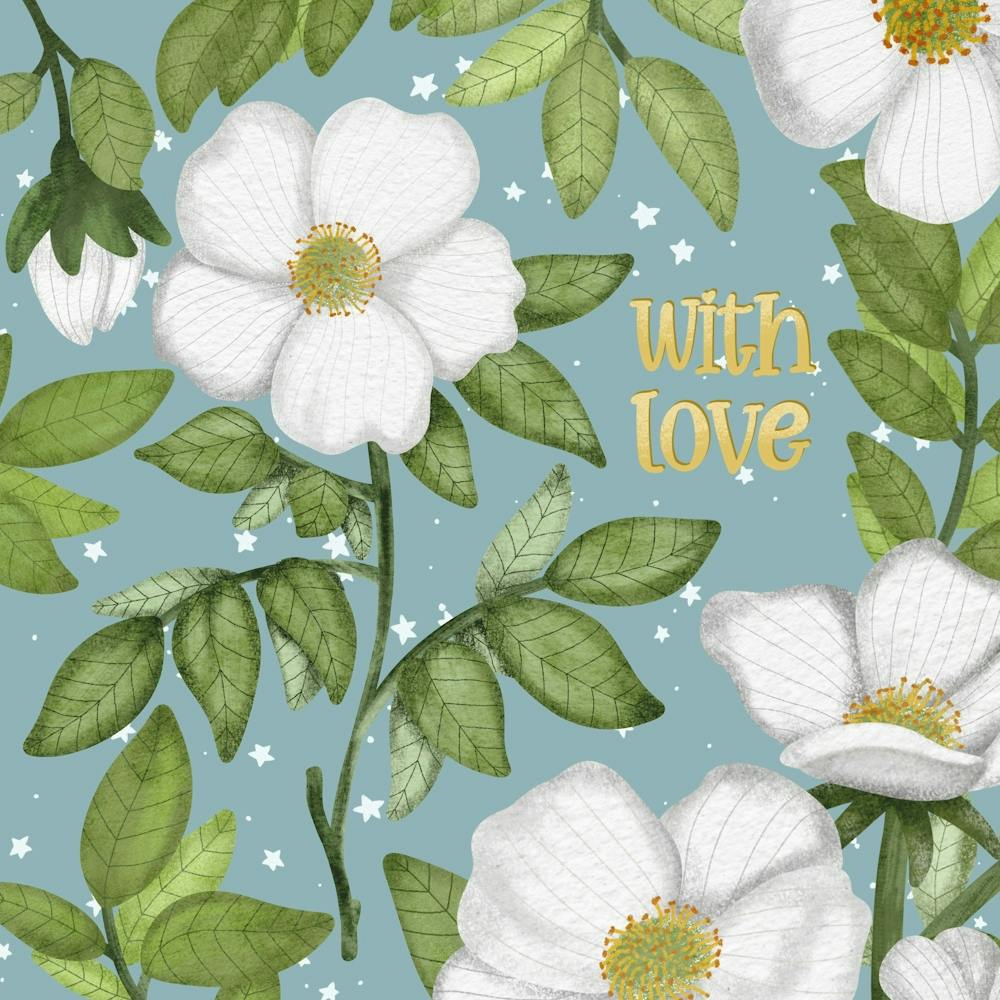 With Love white roses