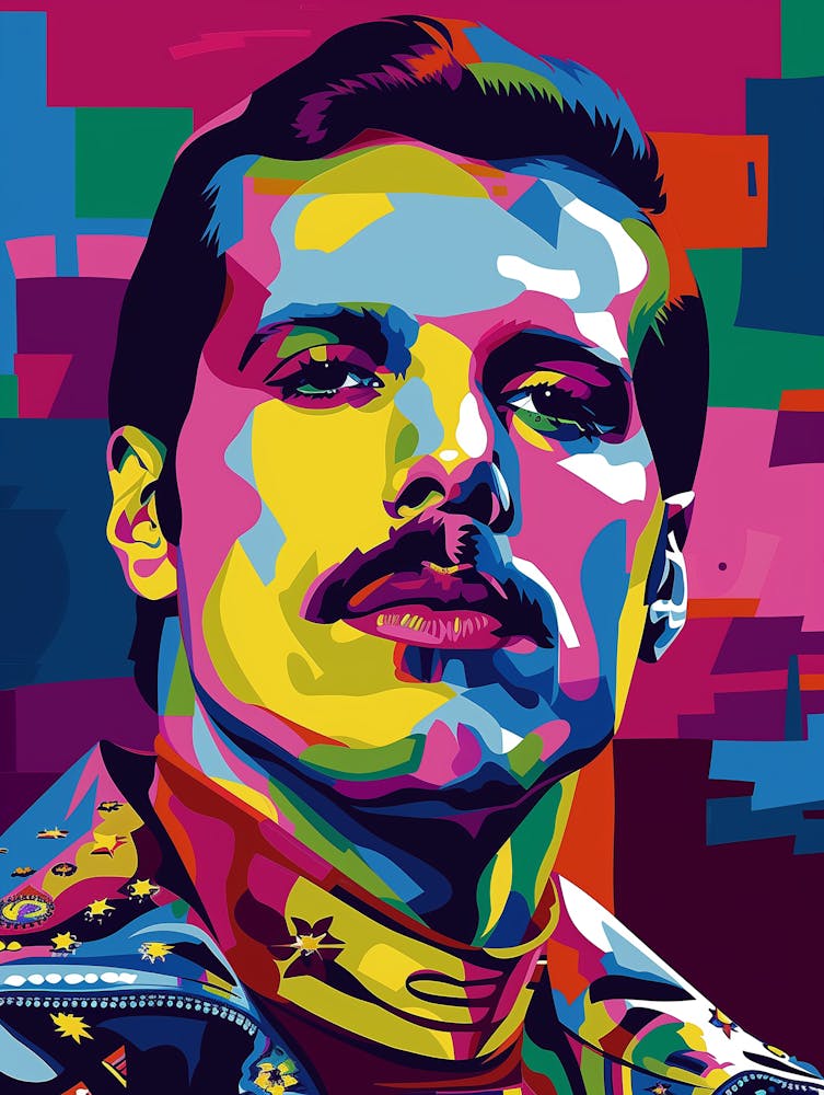 Freddie Mercury Retro Poster