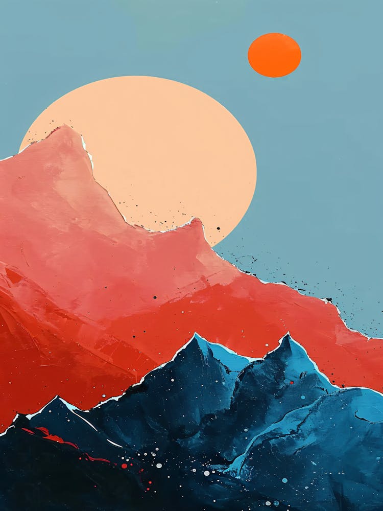 Abstract Mountain Canvas Art