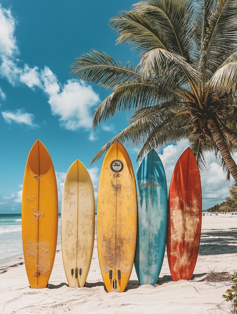 Planches de Surf Sur La Plage 1