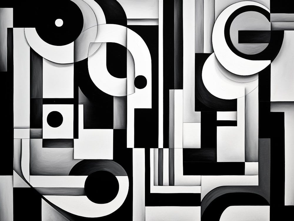 Harmony Abstract Black And White 7