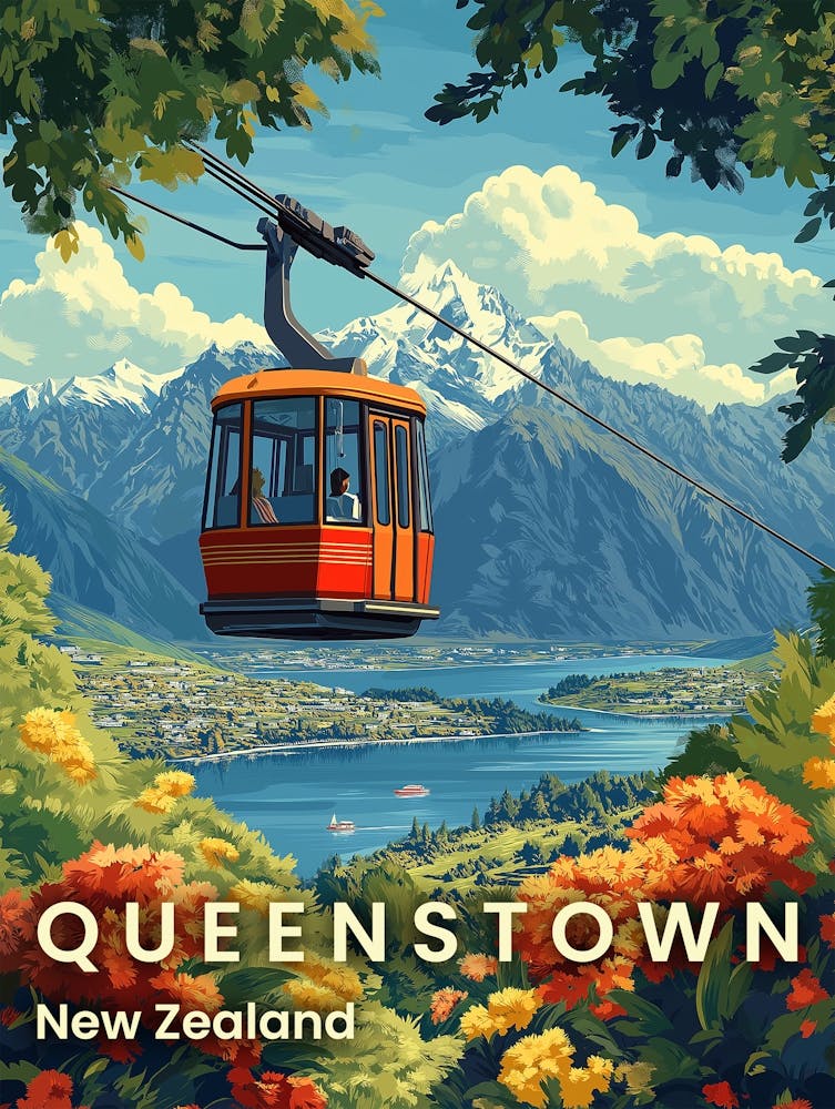 Travel Poster For Queenstow Small