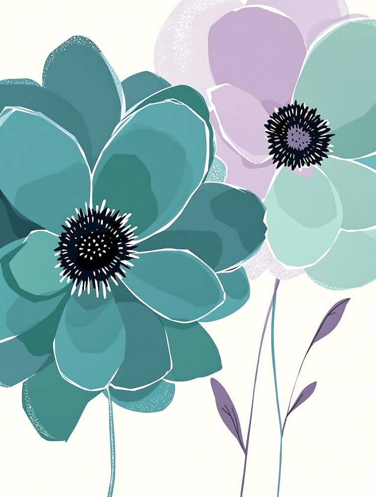 Muted Floral Elegance with Minimalist Touch