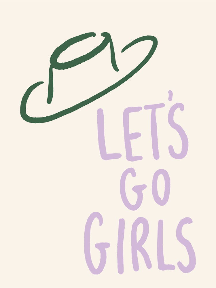 Let'S Go Girls green and lilac cowboy hat