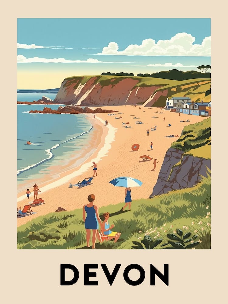 Vintage Travel Poster Devon 3