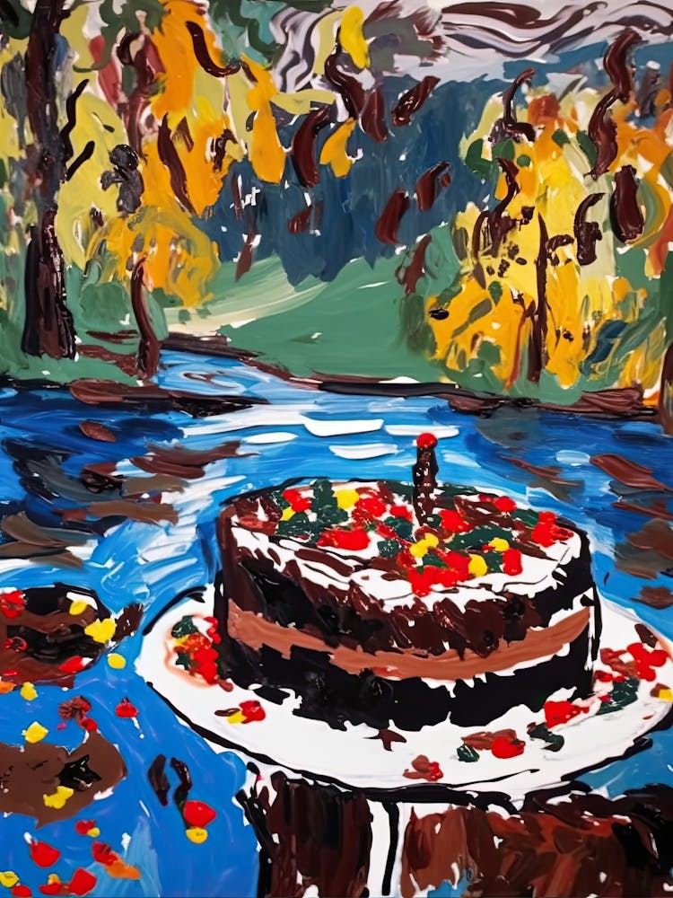 Black Forest Gateau Cake Painting 1