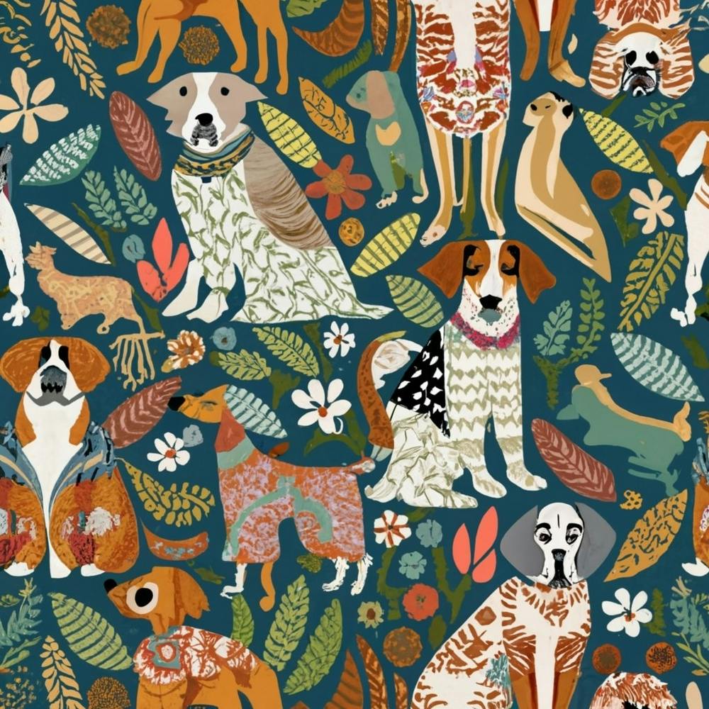 Dogs And Flowers : William Morris Inspired Dogs Collection