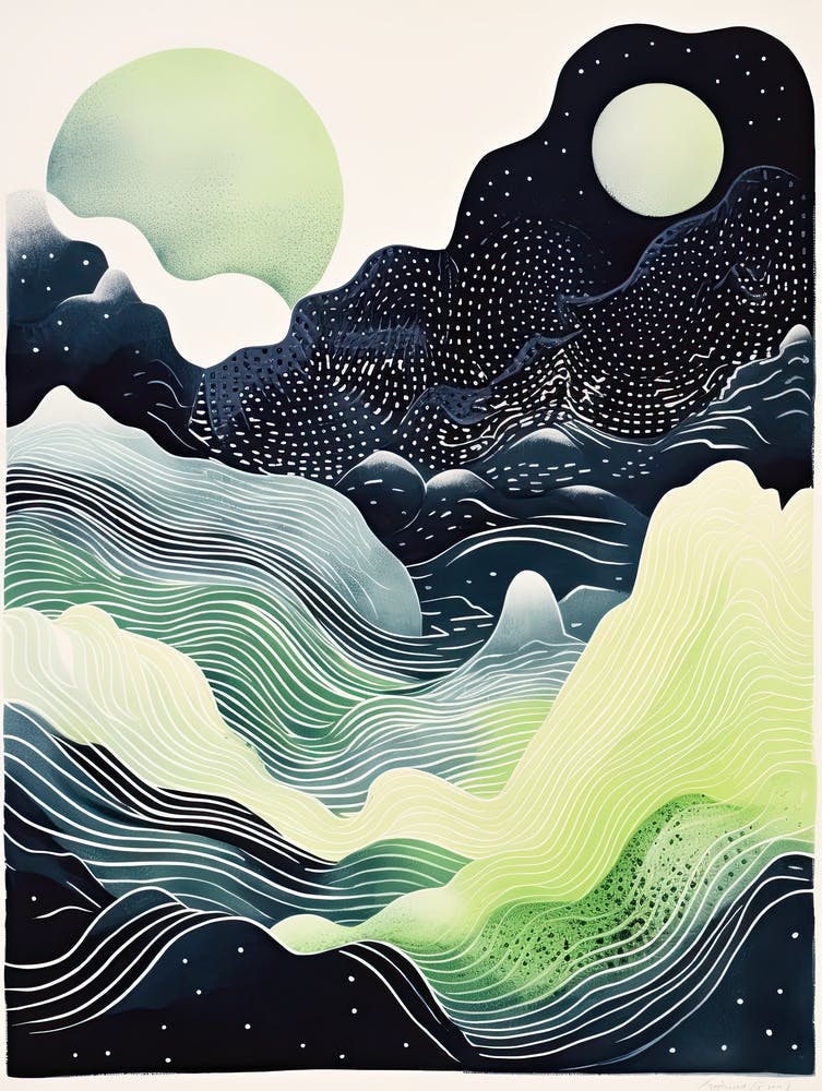 Vintage Veil; Risograph Abstract Layers