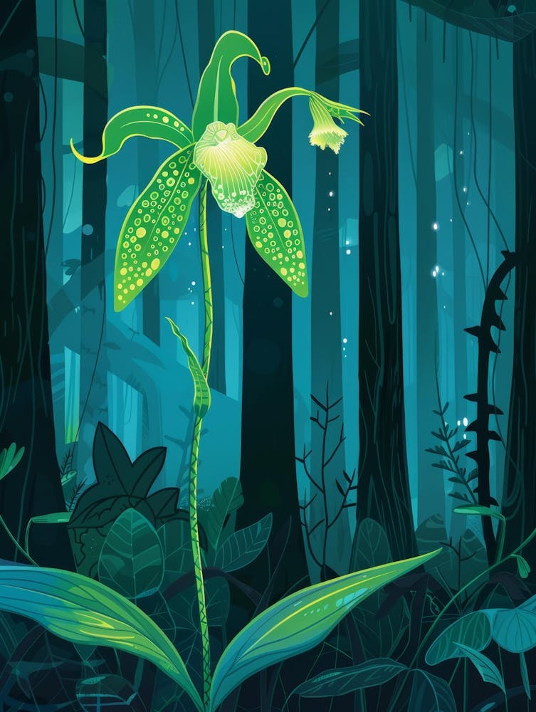Orchid In The Forest