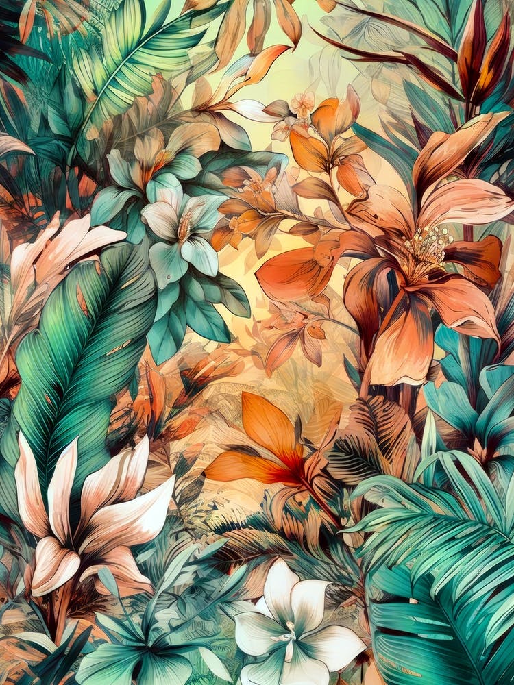 Tropical Leaves flowers nature