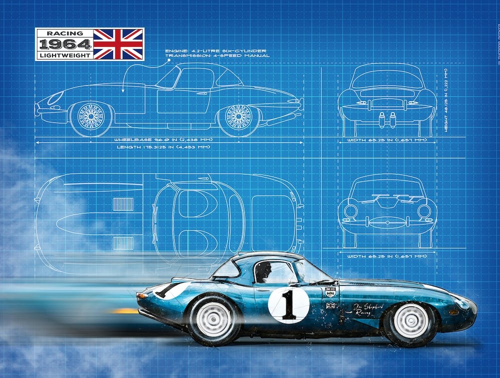 E Type Racing Lightweight, Blueprint