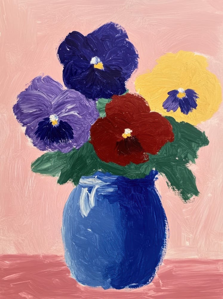 Pensées Dans Un Vase Bleu 1