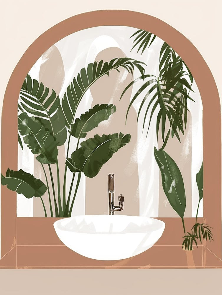 Bathroom Sink With Plants