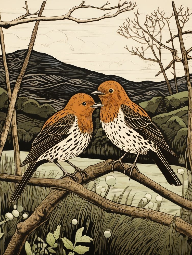 Art Nouveau Birds Poster Dunlin 1