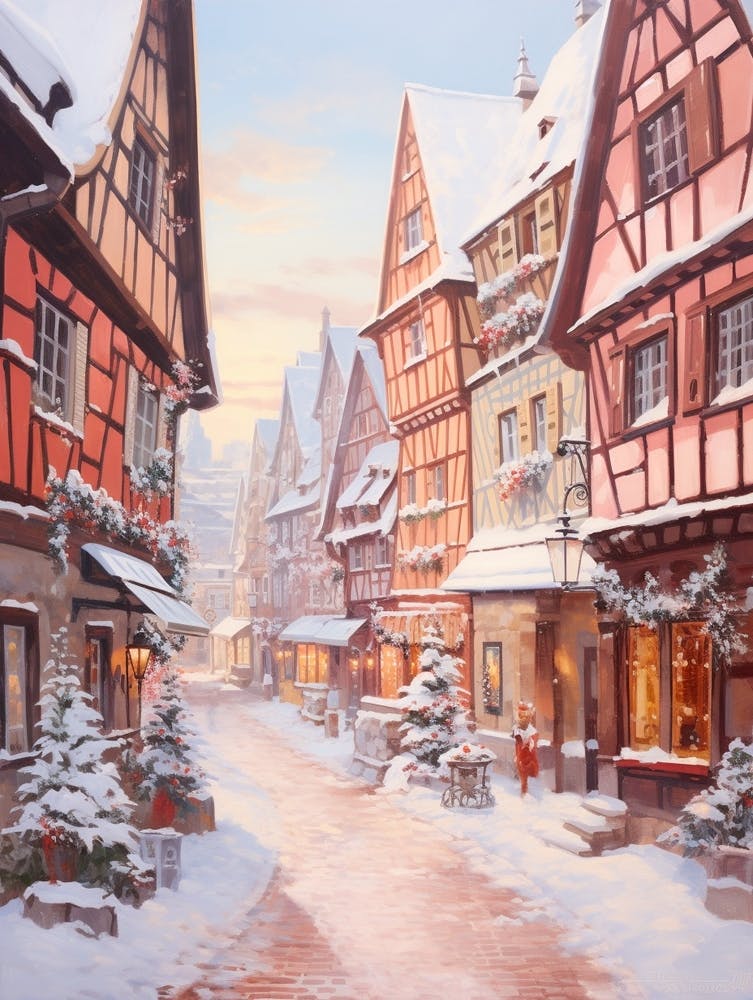 Dreamy Winter Painting Colmar France 1