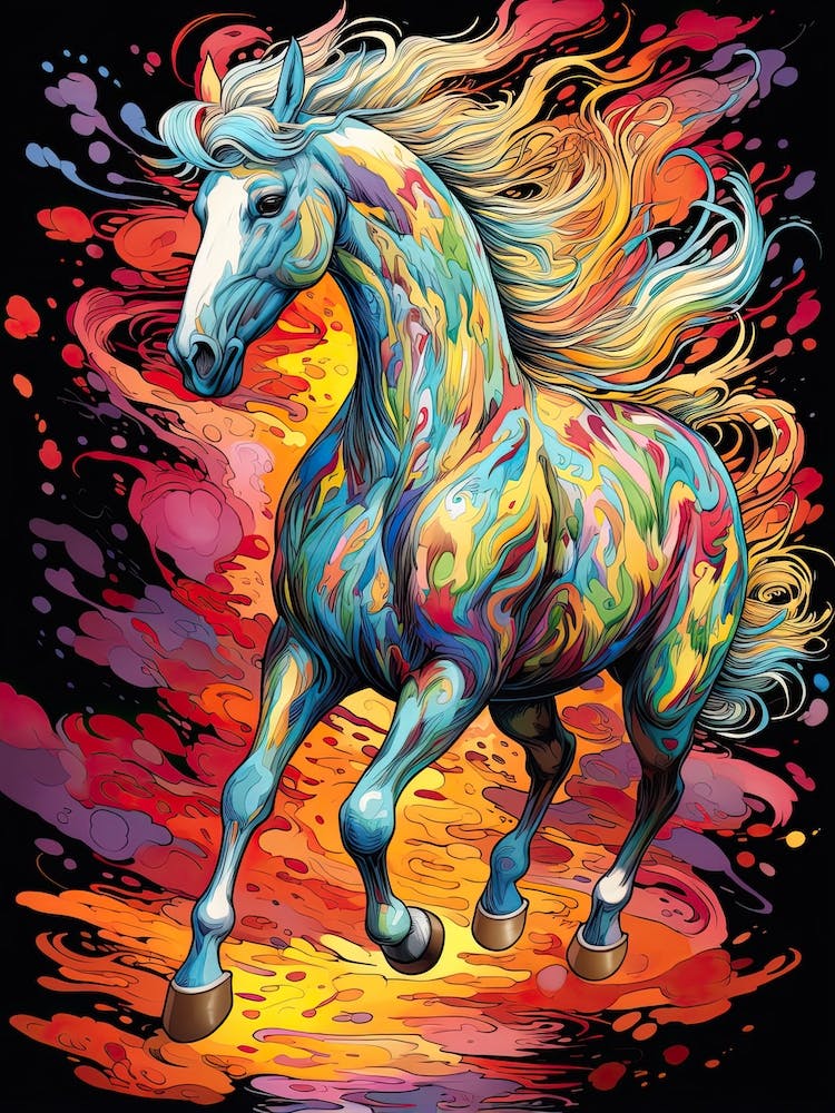A Horse Painting In The Style Of Broken Color 3