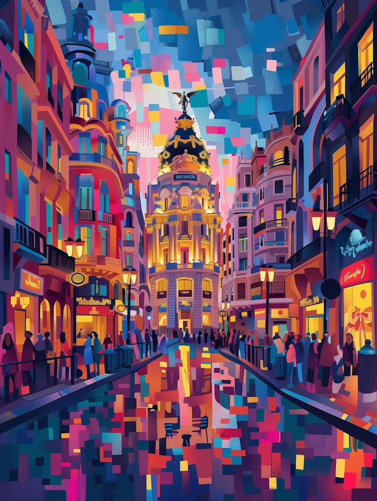 Madrid At Night, Contemporary Art, Souvenir