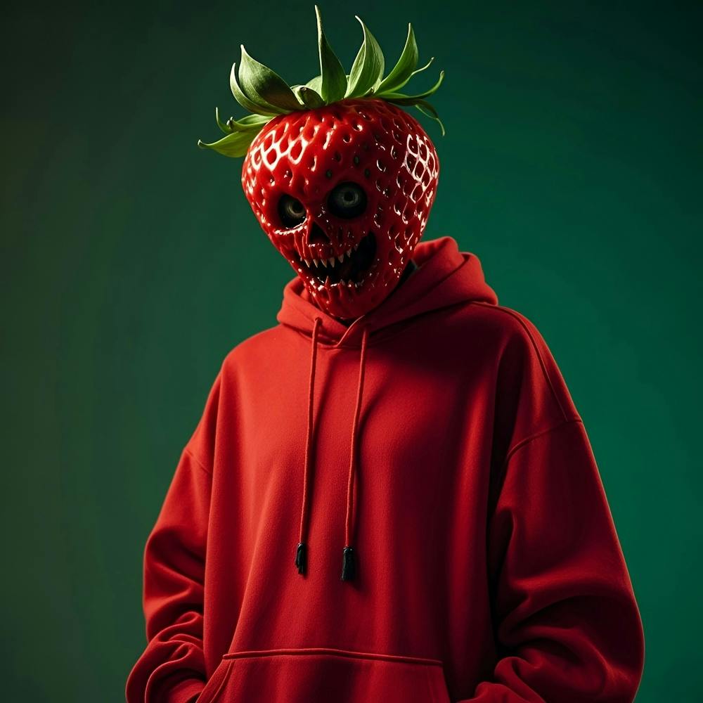 Homme Fraise en Sweat à Capuche Rouge