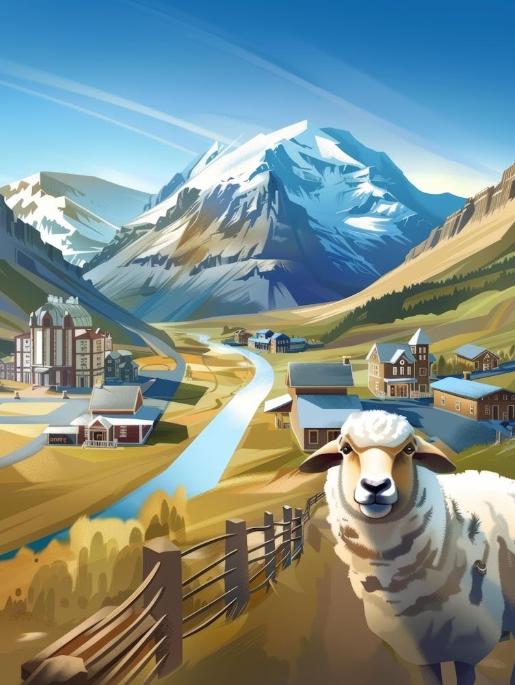 Sheep In The Mountains 1