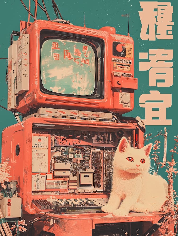 Japanisches Cyber Life Poster