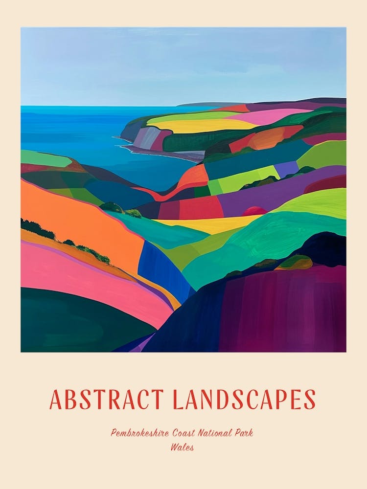 Colourful Abstract Pembrokeshire Coast National Park Wales 1 Poster