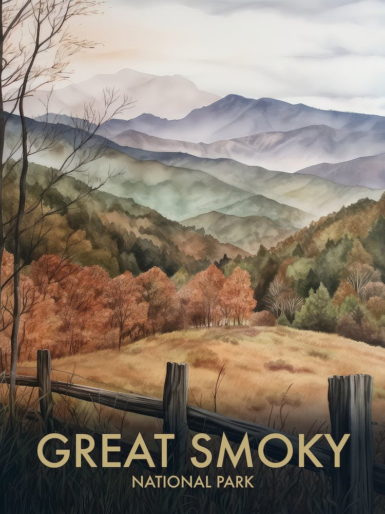Great Smoky National Park Vintage Travel Poster 6