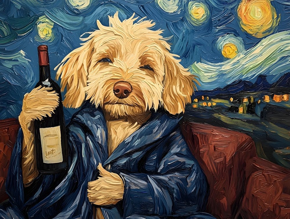 Dog In Bathrobe 4