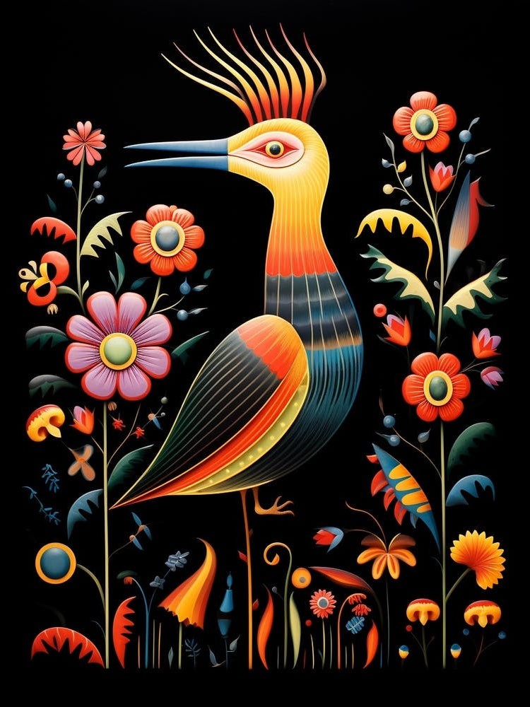 Folk Bird Illustration Cormorant 1