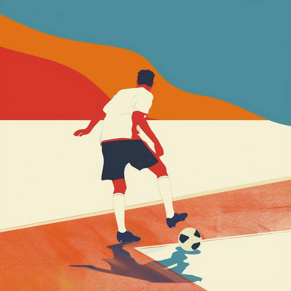 Soccer Player Kicking A Soccer Ball