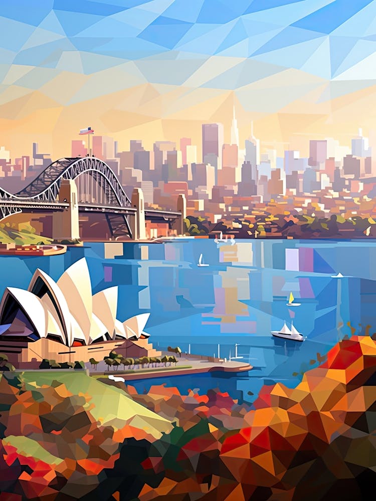 Sydney, Australia, Geometric Illustration 4