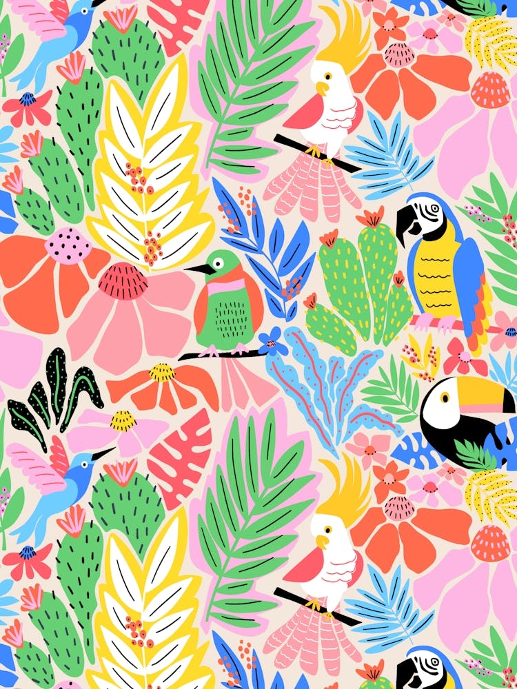Tropical Birds Pattern