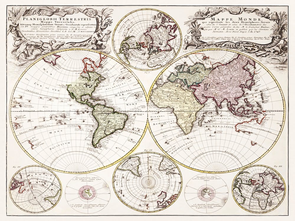 PlaniglobII Terrestris Mapa Vniversalis (1746)