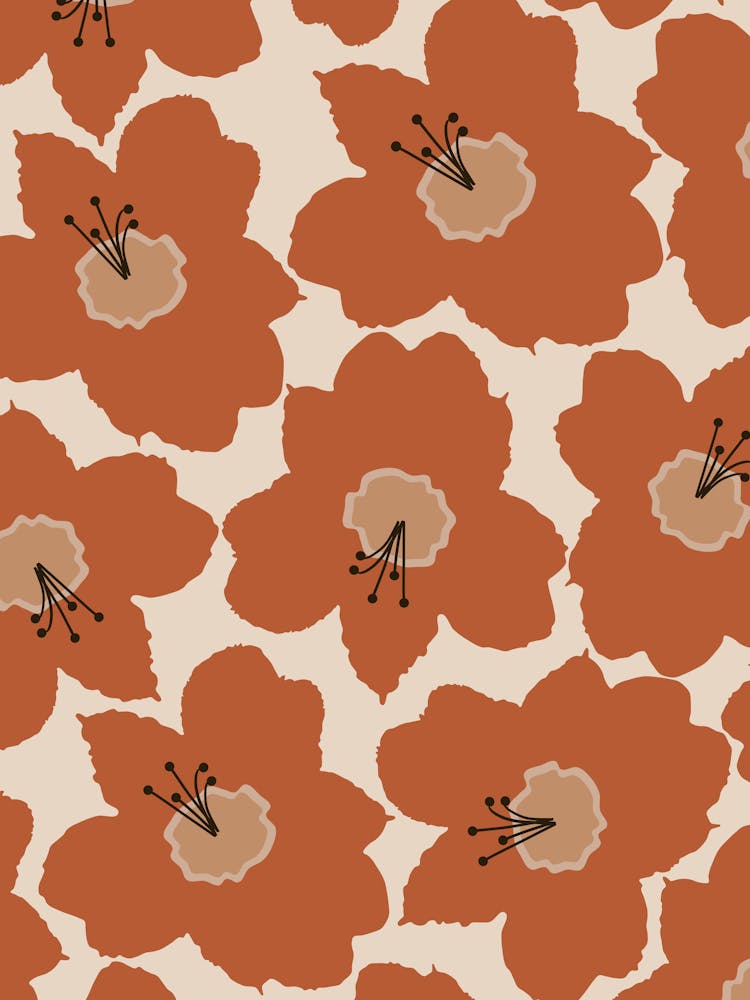 Terracotta Retro Floral