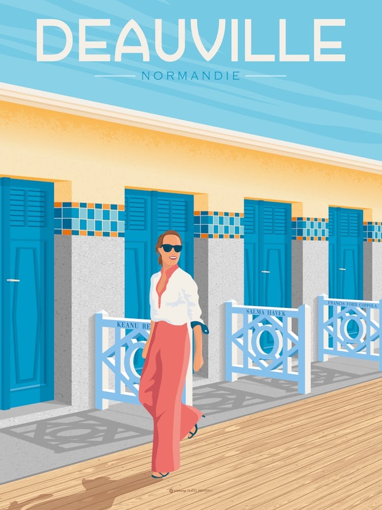 Deauville Normandy France - Les Planches Travel Posters