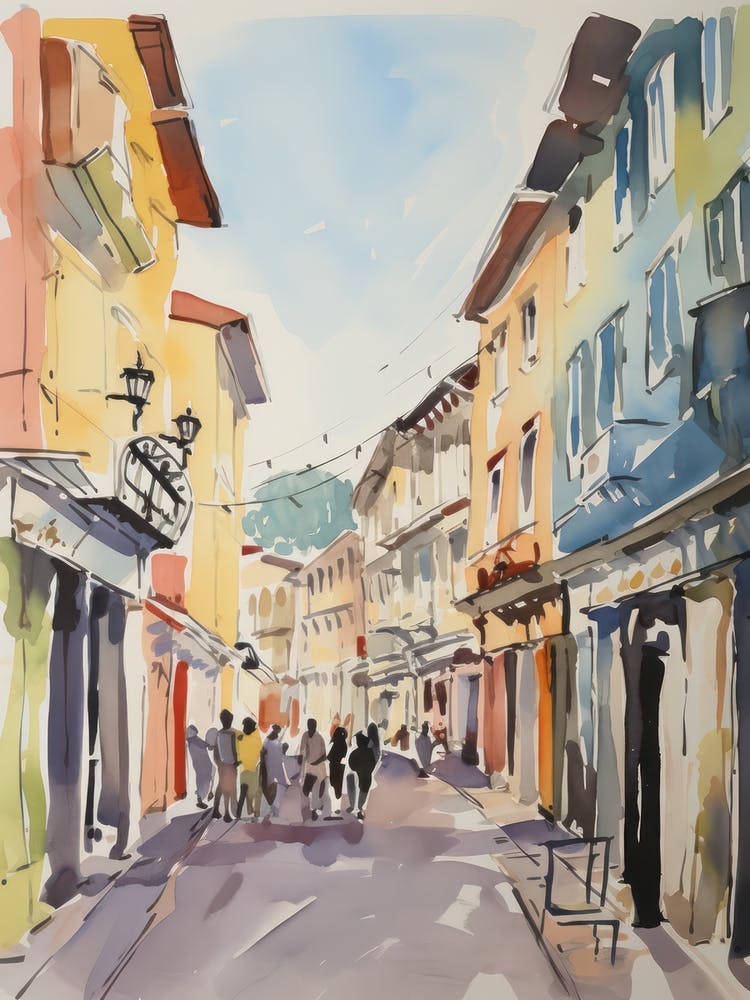 Rimini, Italy Watercolour Streets 1