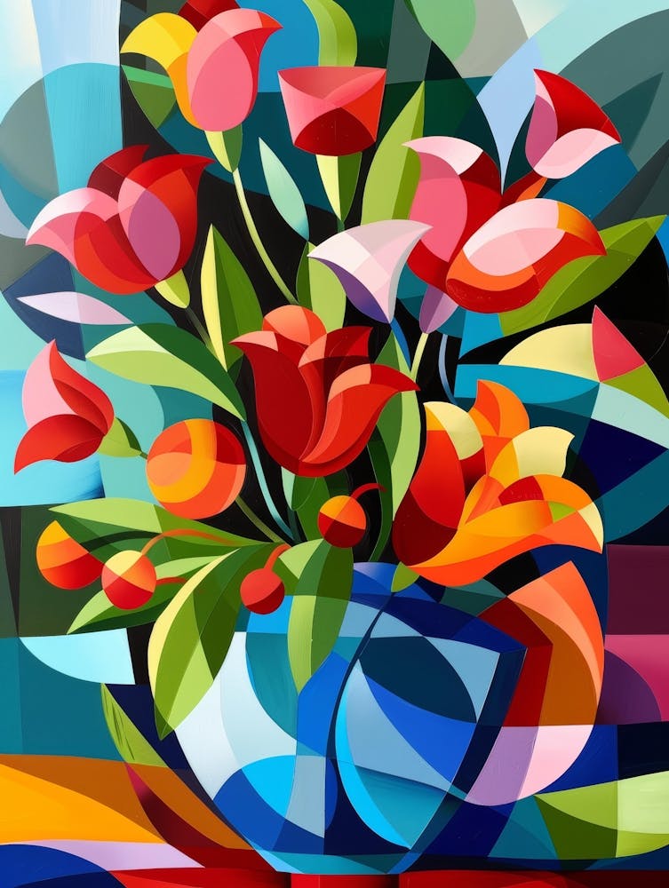 Fleurs abstraites dans un vase 6