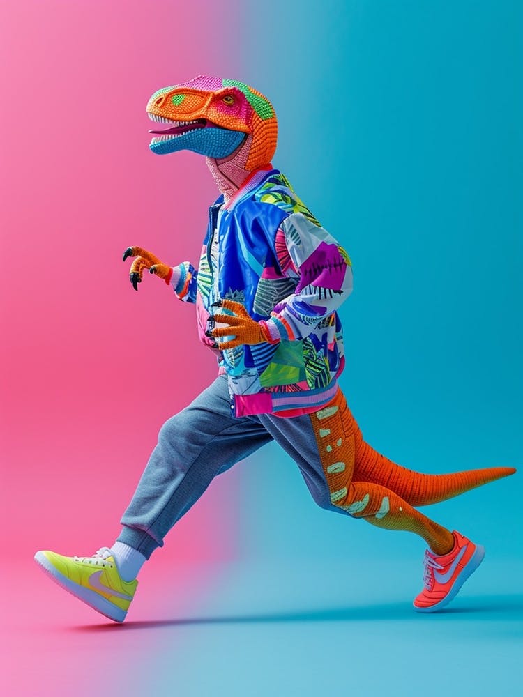 Spielzeug Dinosaurier rennend 1