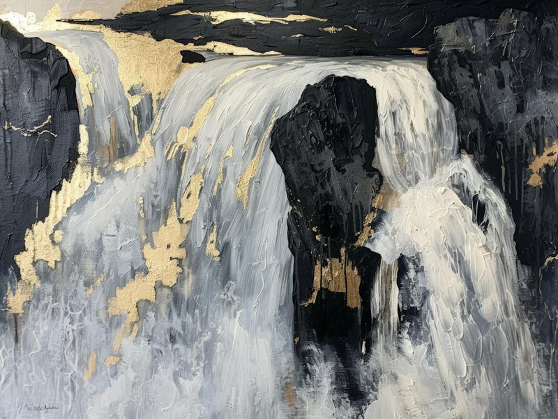 Gold And Black Waterfall