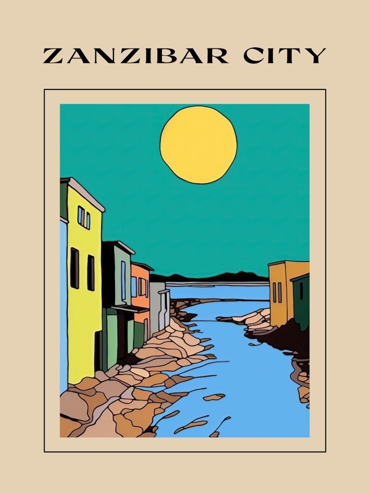 Minimal Design Style Of Zanzibar City, Tanzania2 Poster