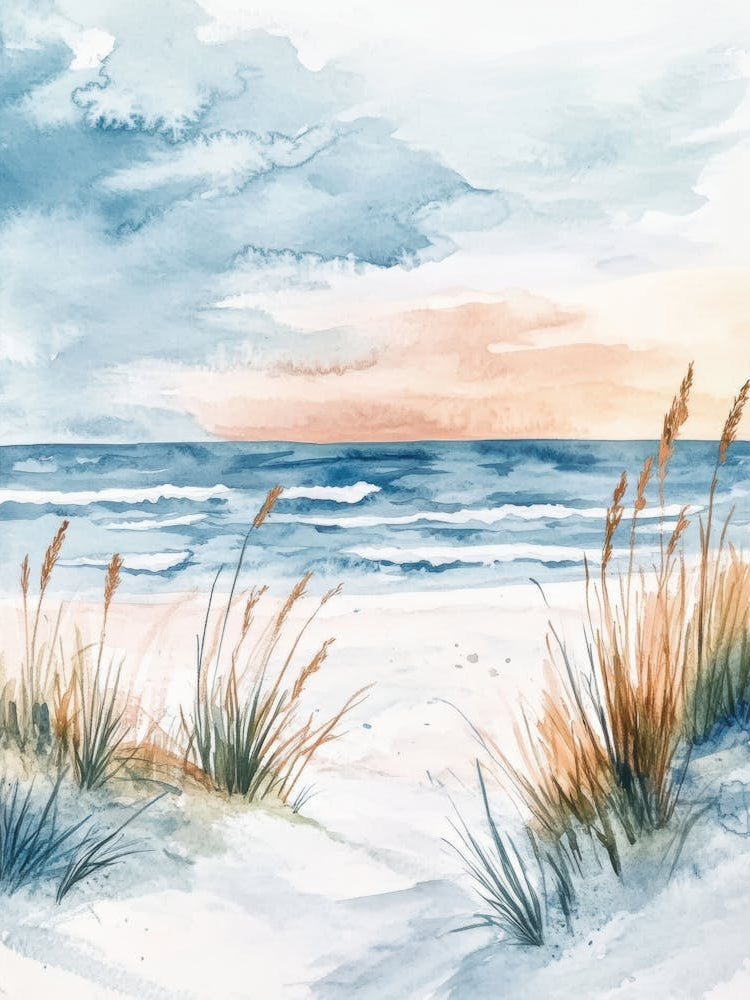 Watercolor Of The Beach