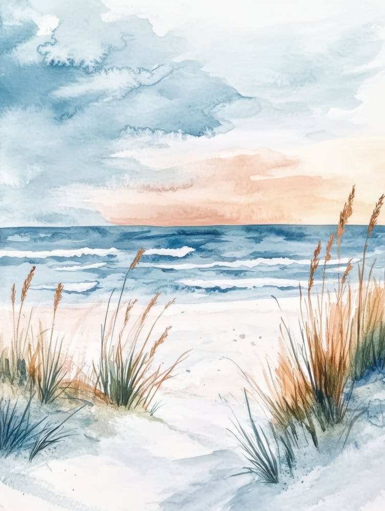 Watercolor Of The Beach