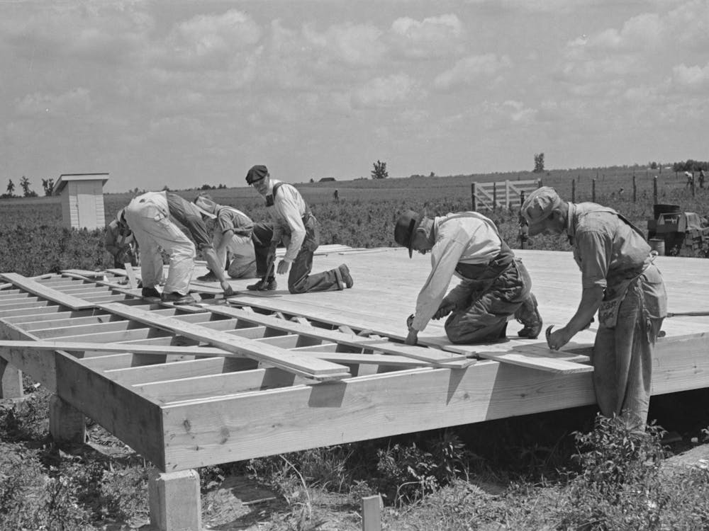 House Erection, Laying Subfloor, Southeast Missouri Farms Project By Russell Lee