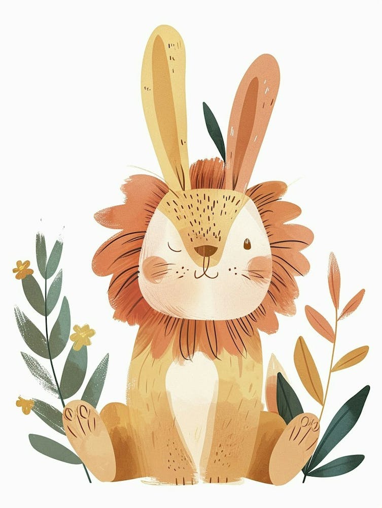 Lionhead Rabbit Kids Illustration 3