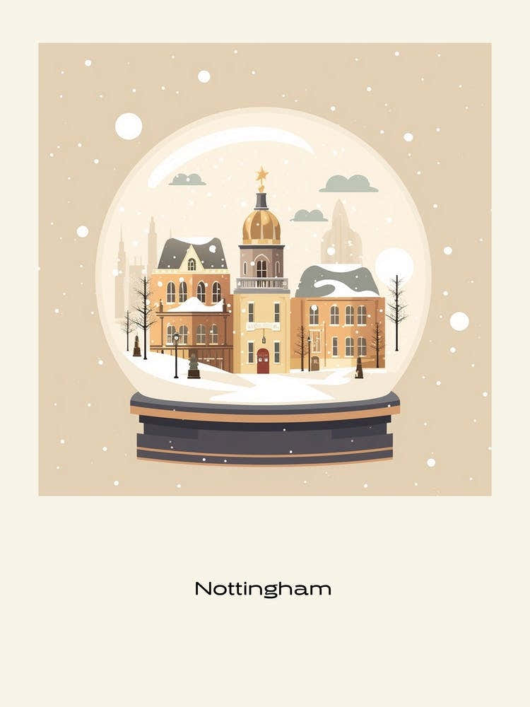 Nottingham United Kingdom 2 Snowglobe Poster