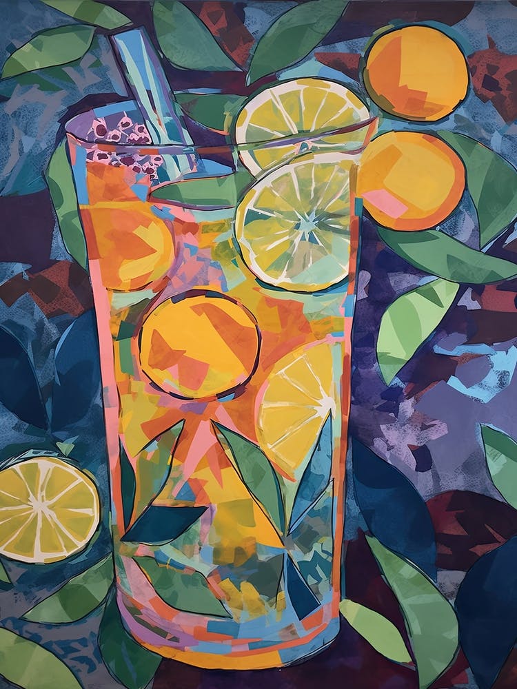 Long Island Tea Cocktail Oil Painting 4