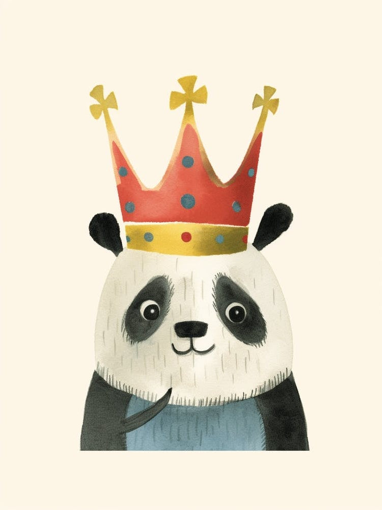 Little Panda 2 Wearing A Crown